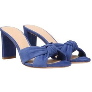 $350 Veronica Beard Women's Blue Suede Ganita Slide Sandal Heels, Size 9.5